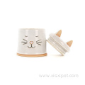 Pet Supplies White Ceramic Cat Shaped Container